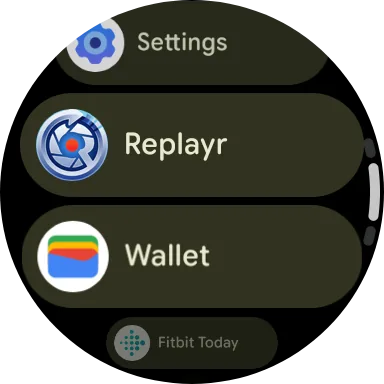 ReplayR Wear OS menu