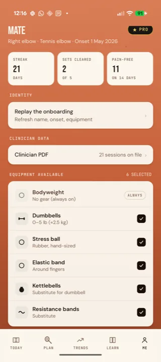 Profile tab