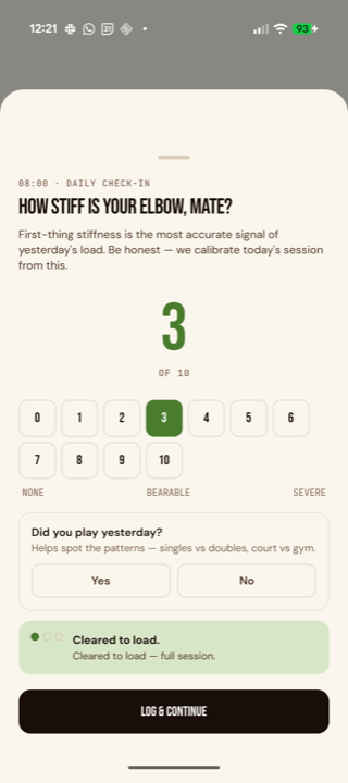 Tennis Elbow Oracle stiffness calibration